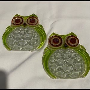 Vintage Gamut Design 5” Owl Lucite Trivets